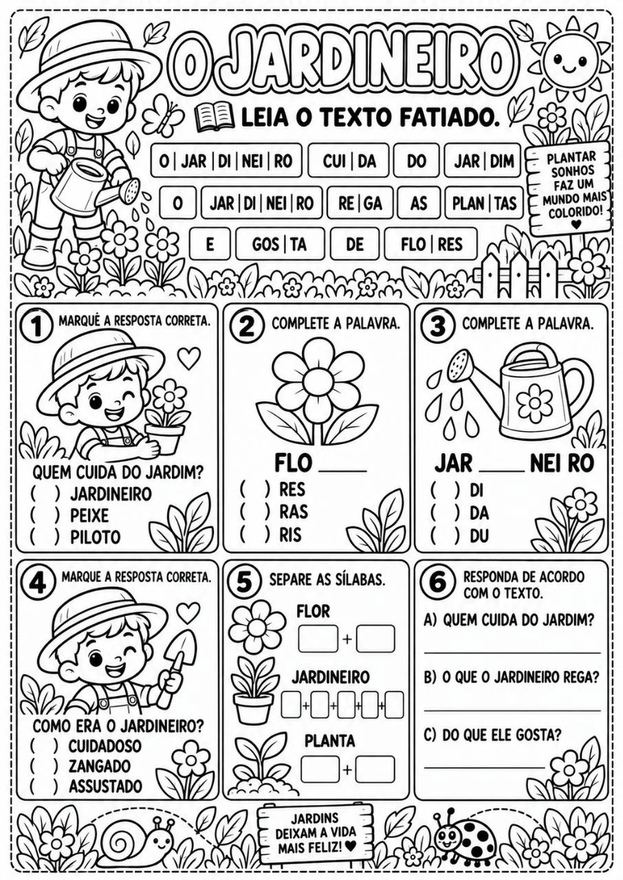 Exemplo de atividade pedagógica 6 do Kit de Textos Fatiados
