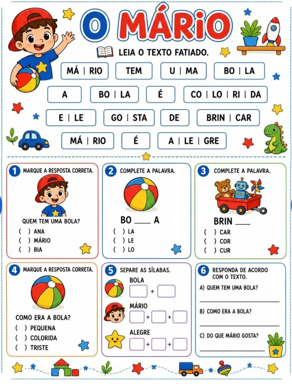 Exemplo de atividade pedagógica 3 do Kit de Textos Fatiados