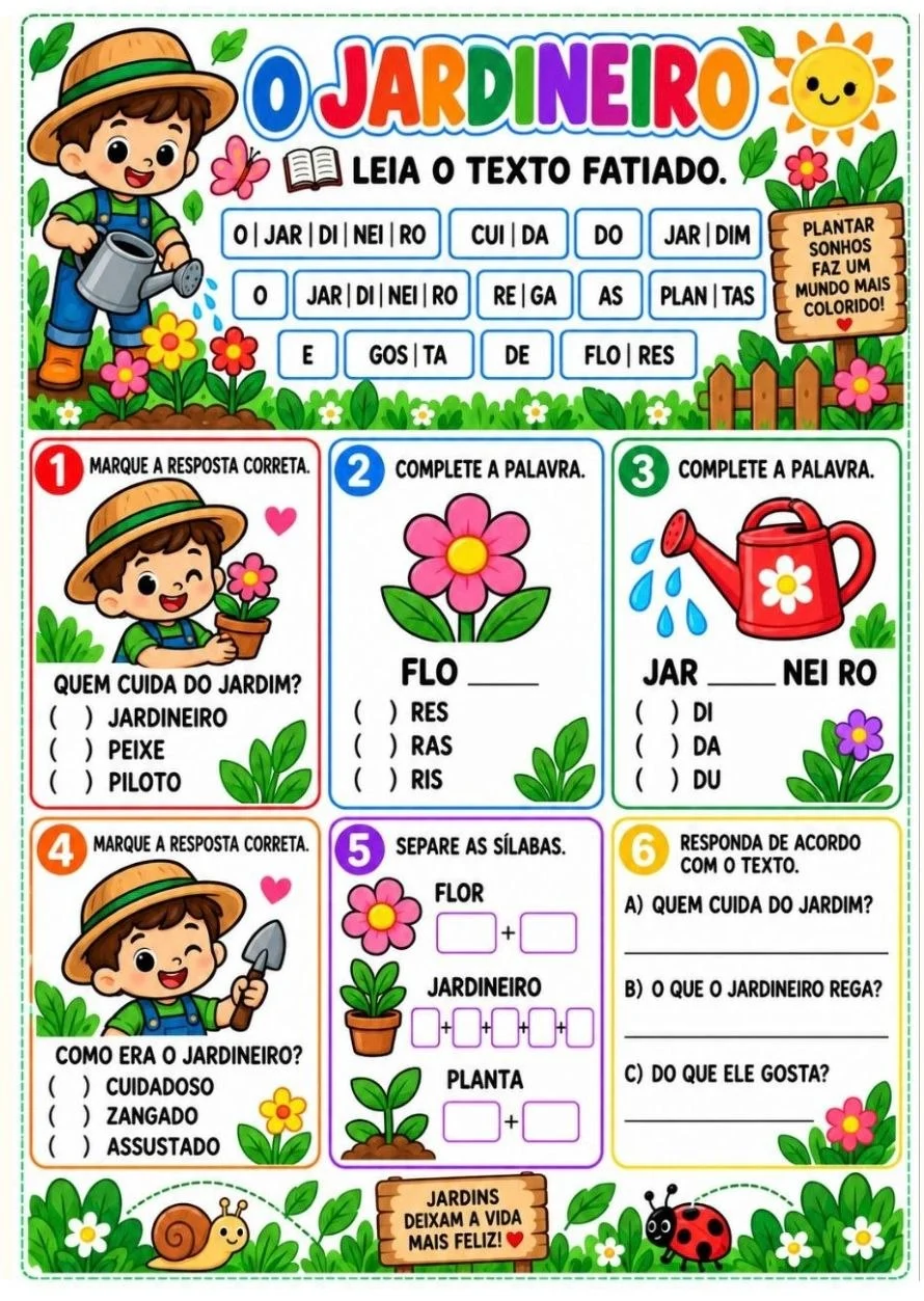 Exemplo de atividade pedagógica 5 do Kit de Textos Fatiados