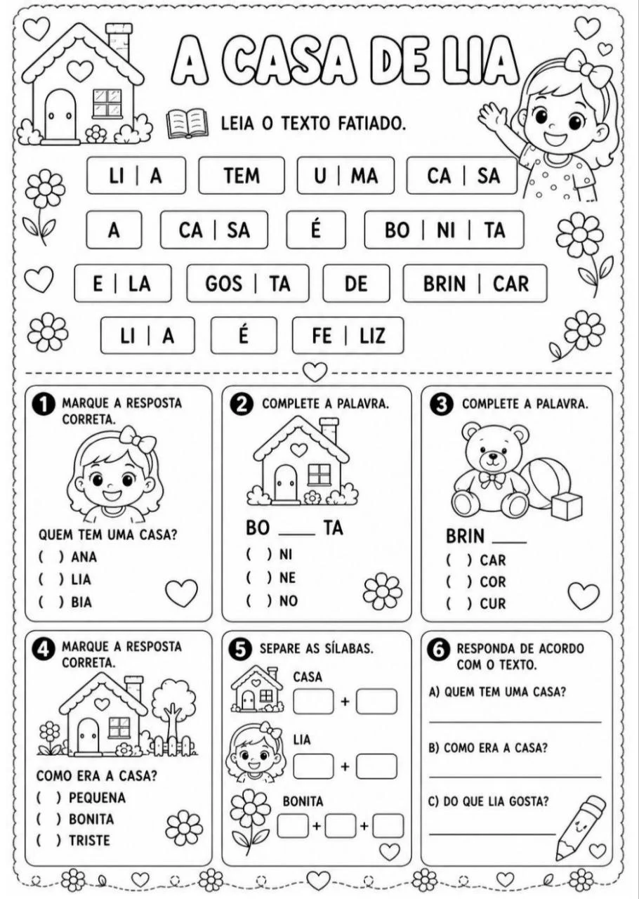 Exemplo de atividade pedagógica 2 do Kit de Textos Fatiados