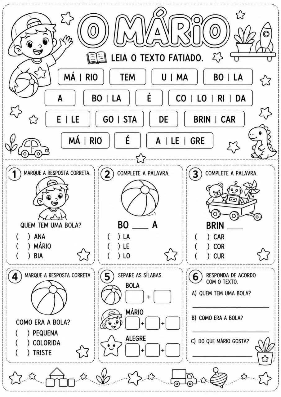 Exemplo de atividade pedagógica 4 do Kit de Textos Fatiados